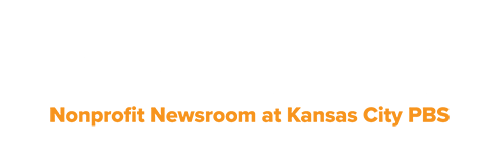 Flatland Logo White with tagline: Nonprofit Newsroom at Kansas City PBS