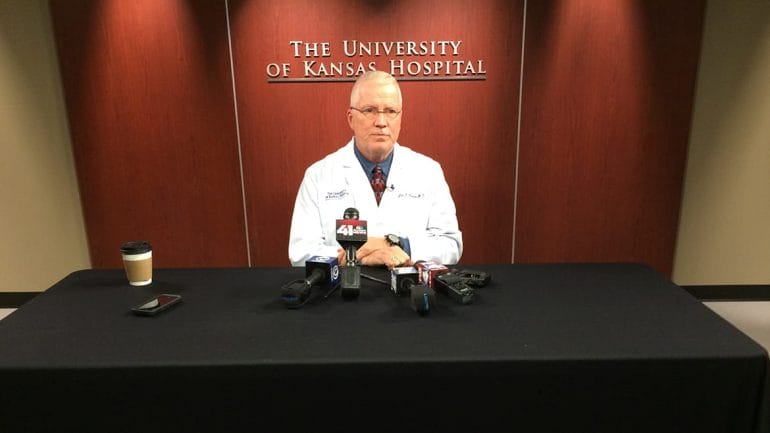 Dr. Lee Norman during a press conference.