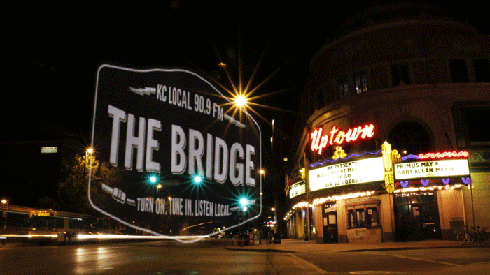 The Bridge logo at the Uptown Theater in Kansas City Mo