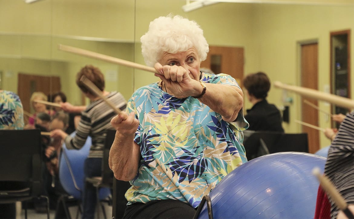 Lady drumming