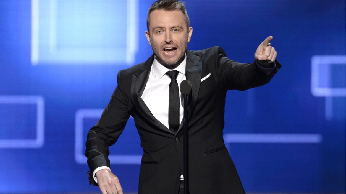 Funnyman Chris Hardwick, who won an interactive media award for “@midnight with Chris Hardwick