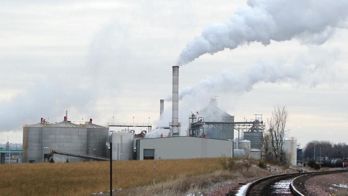 This independently owned ethanol plant near Plainview, Neb. takes in 27 million bushels of corn and produces 76 million gallons of ethanol each year. (Photo: Grant Gerlock | Harvest Public Media)