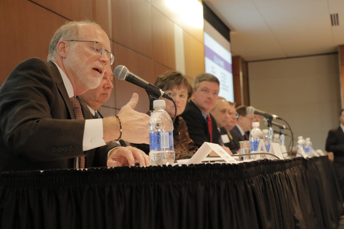 panelist makes a point at the forum