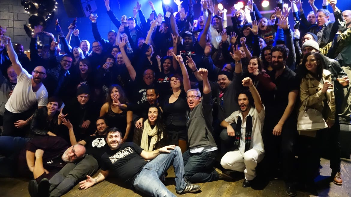 Large group at RecordBar