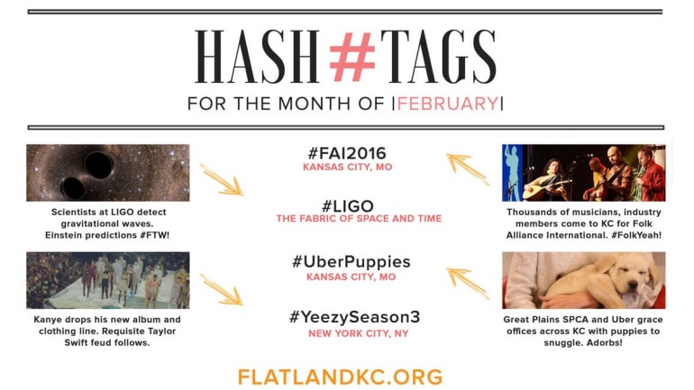 Hashtags for the month of FEBRUARY (Illustration).