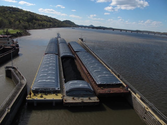 A barge on a river