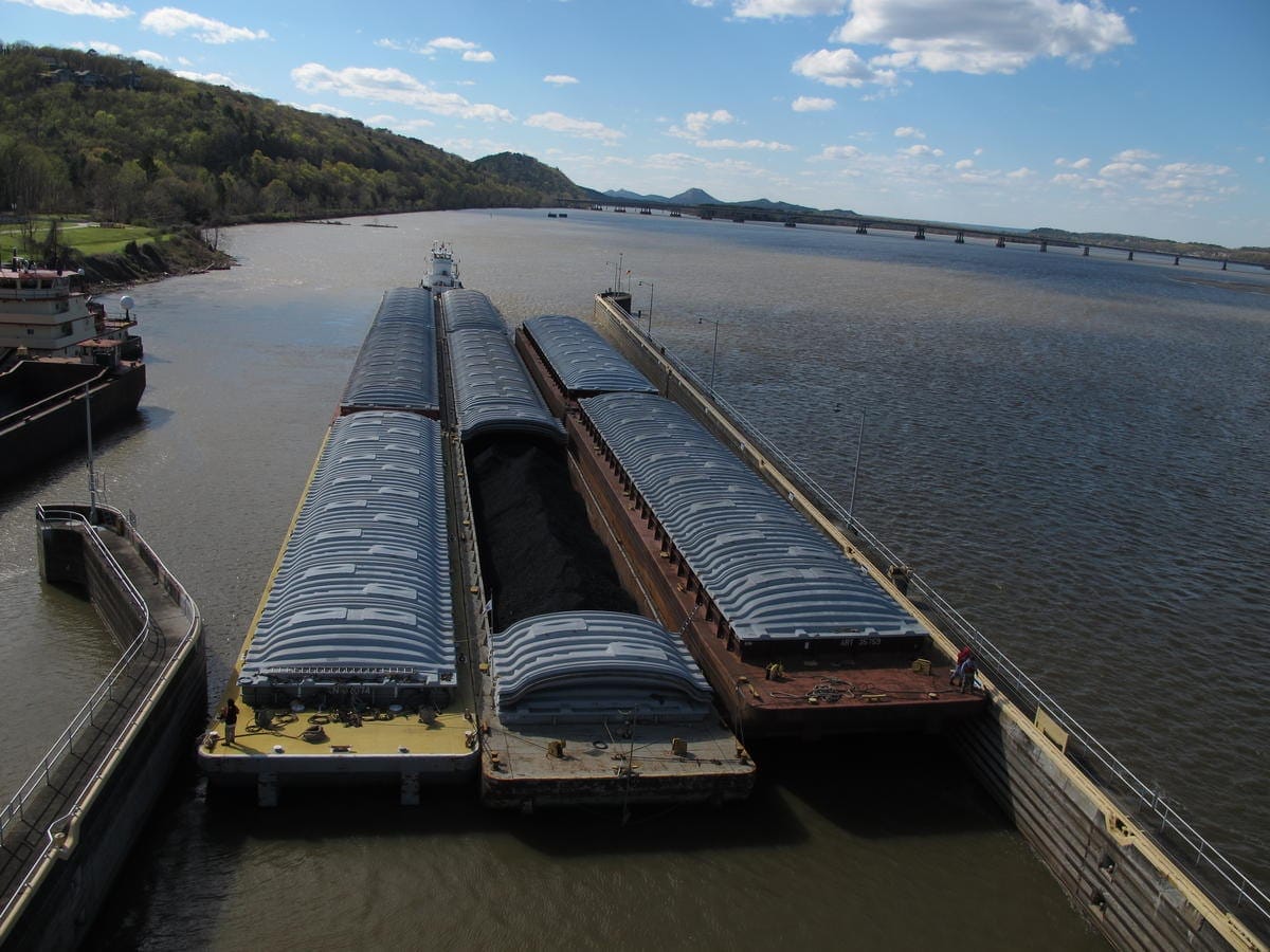 A barge on the Arkansas river