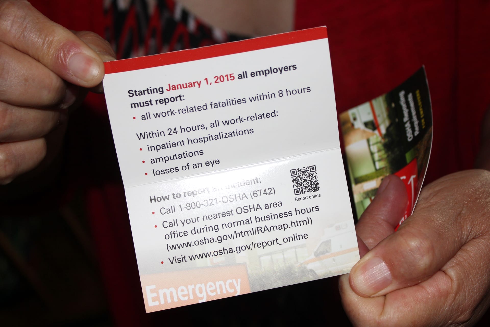 pamphlets to inform workers of the new rule