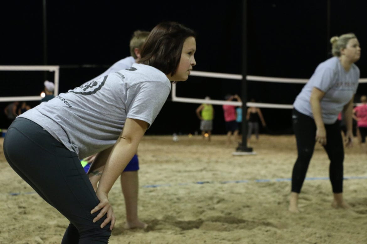 Morgan Goodman playing sand volleyball