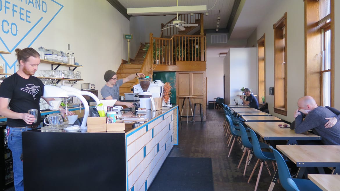 The interior of Hammerhand Coffee