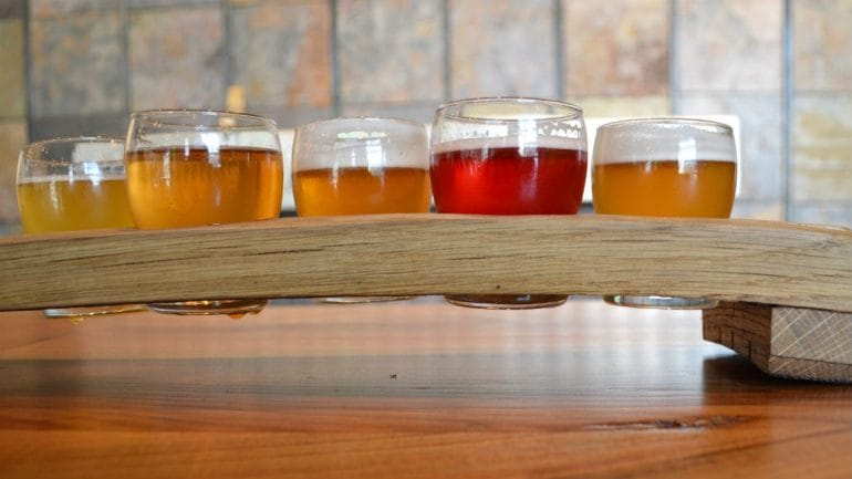 Crane Brewing's beer flights