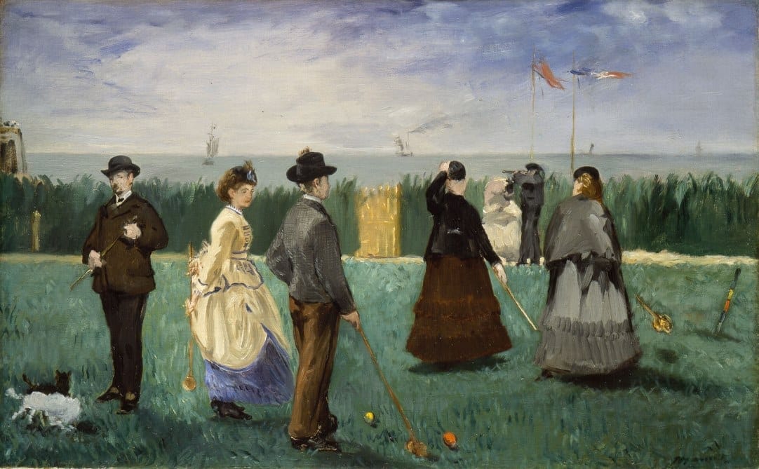 A painting by Manet of a croquet match.