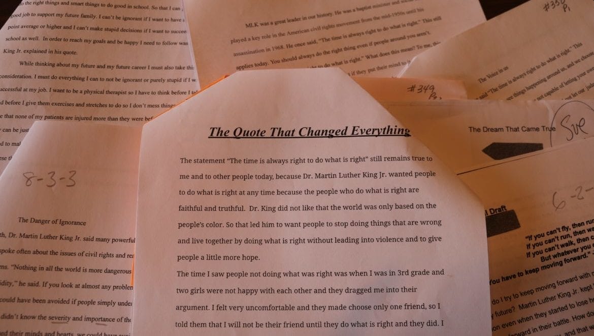 Essays students wrote.