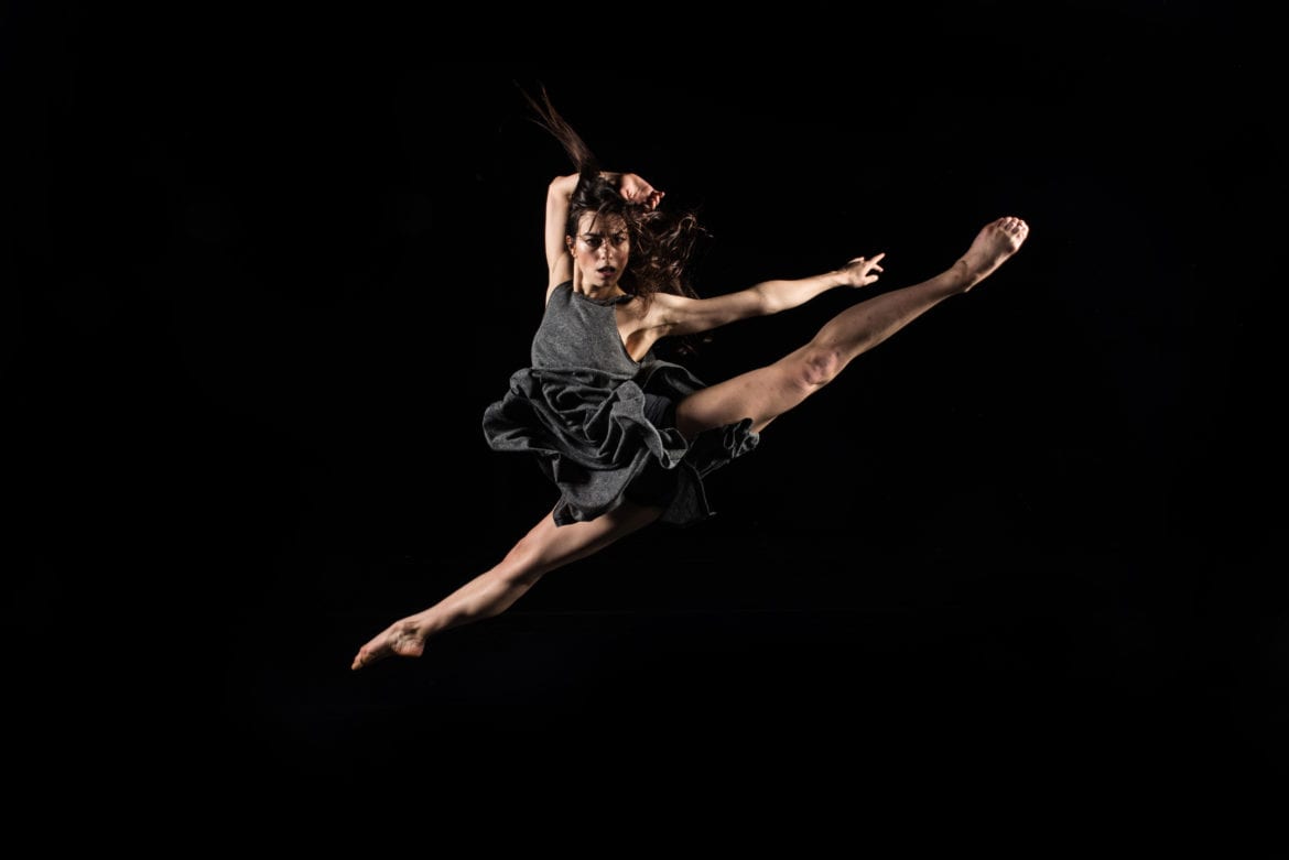A woman dancing in the air.
