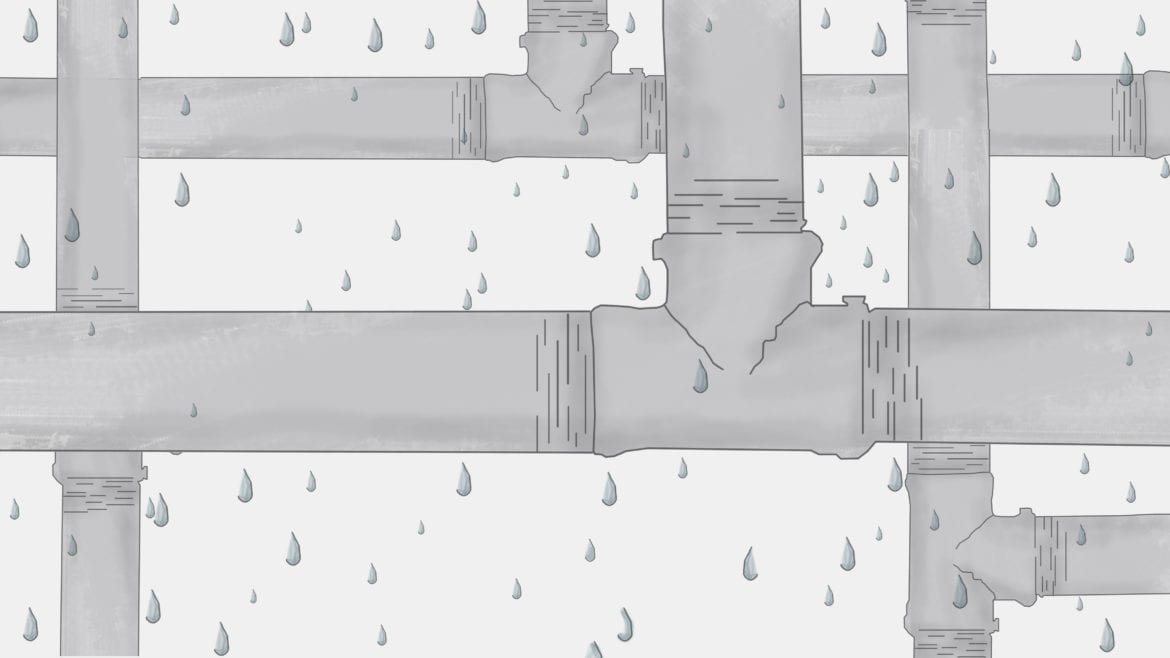 An illustration of a leaky pipe system