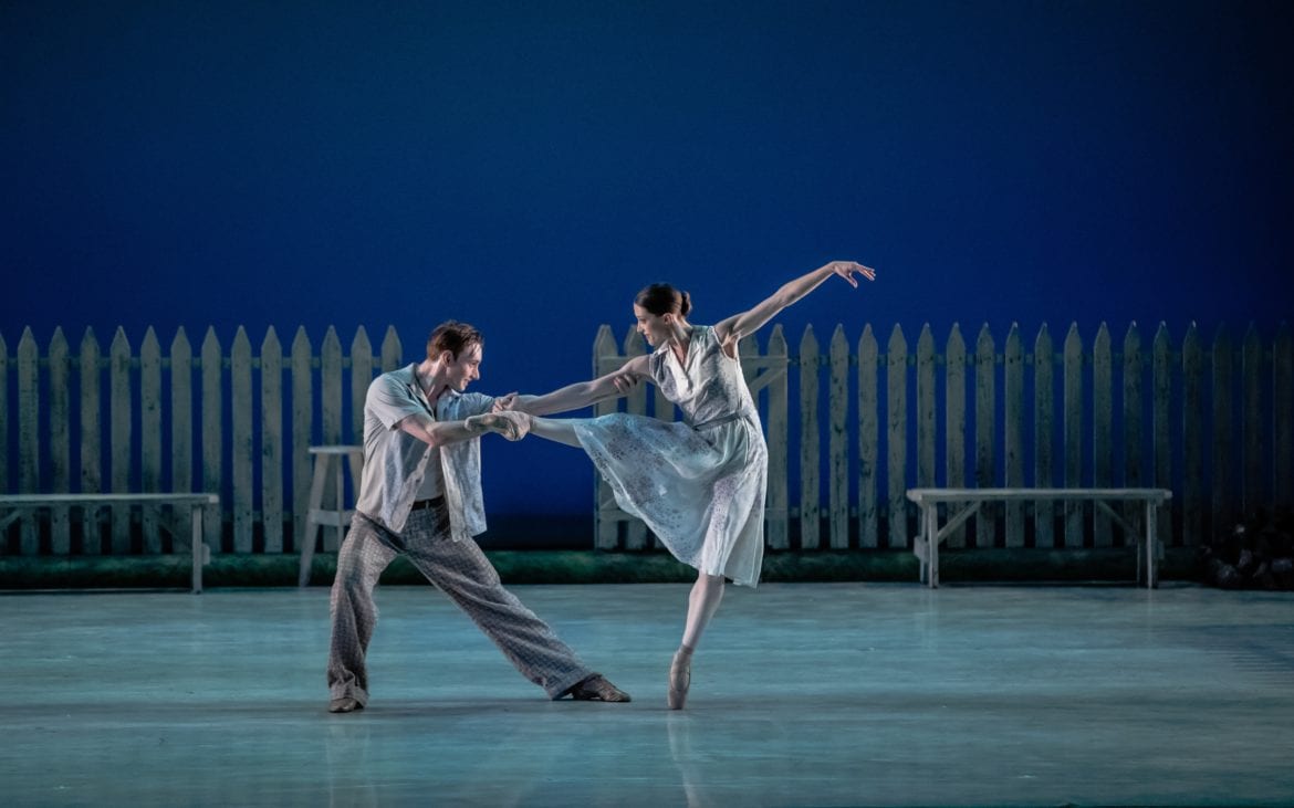 Two dancers on stage.