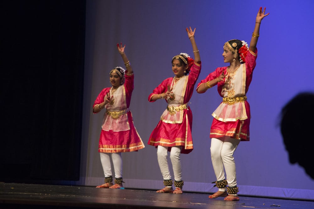 Young ladies move in sync as part of their South Indian dance. (Binita Dahal | Flatland)