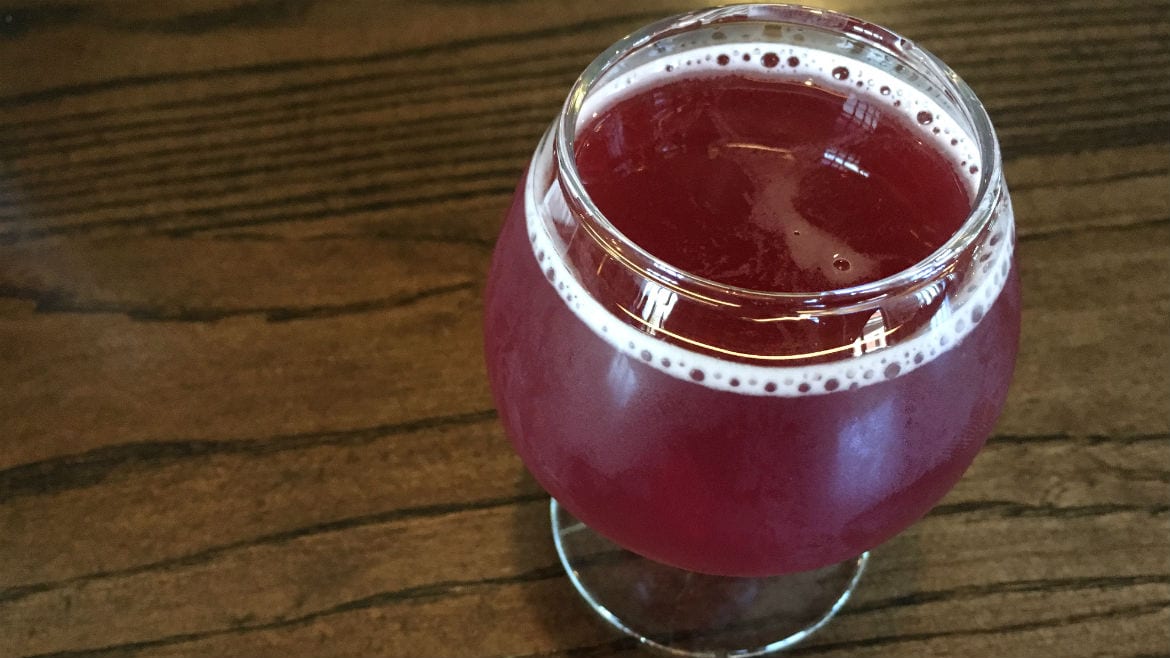 Beer in a snifter glass