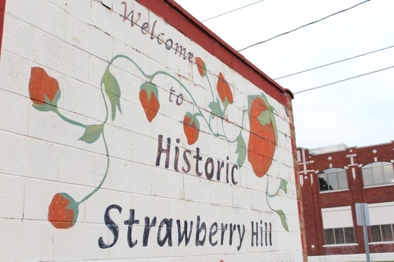 Welcome to Strawberry Hill sign