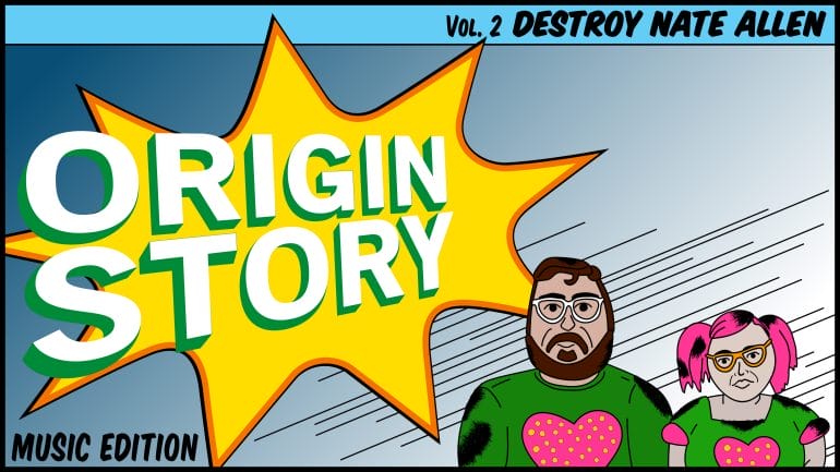 lead graphic panel for Origin Story Destroy Nate Allen