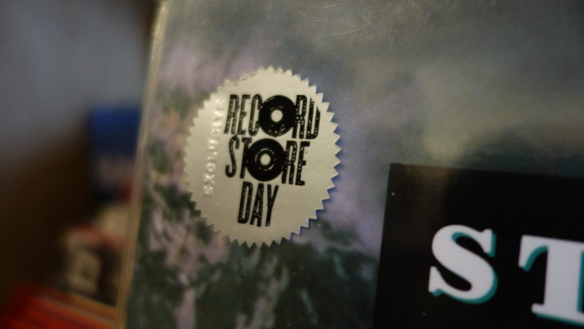Exclusive sticker that says Record Store Day