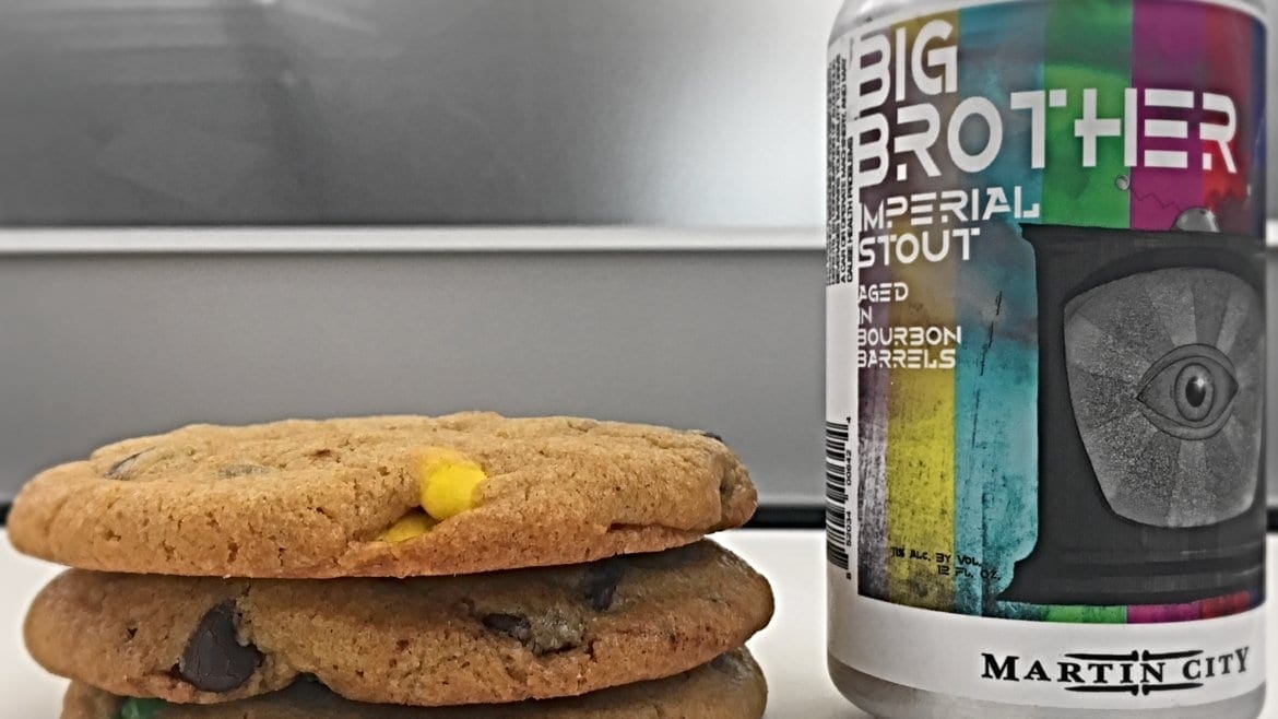 Martin City Brewing Company's Big Brother Imperial Stout finds a willing dance partner in Heirloom Bakery's Go Big Cookie.