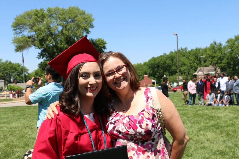 Wendy and her mother after graduation