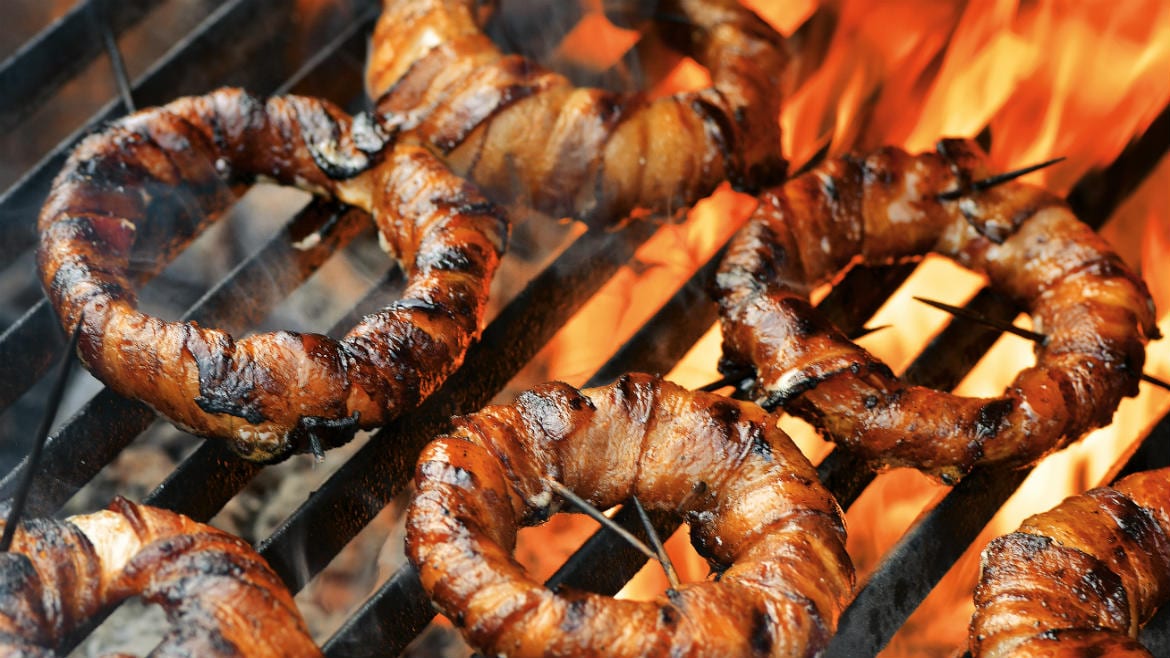 bacon-grilled, onion rings.