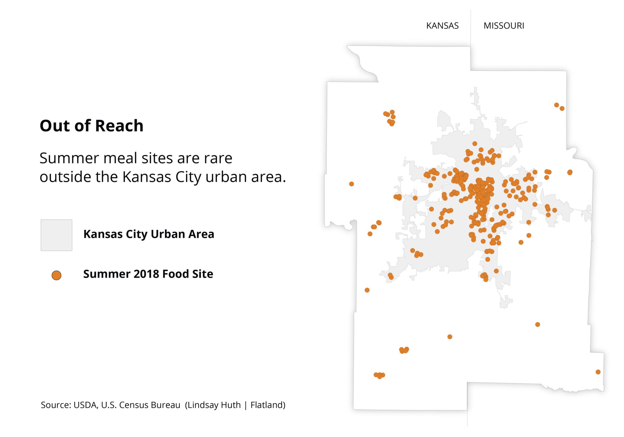 Map of rural and urban summer food sites