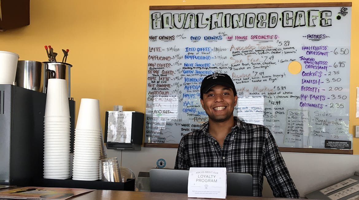 Dontavious Young, owner of Equal-Minded Cafe,