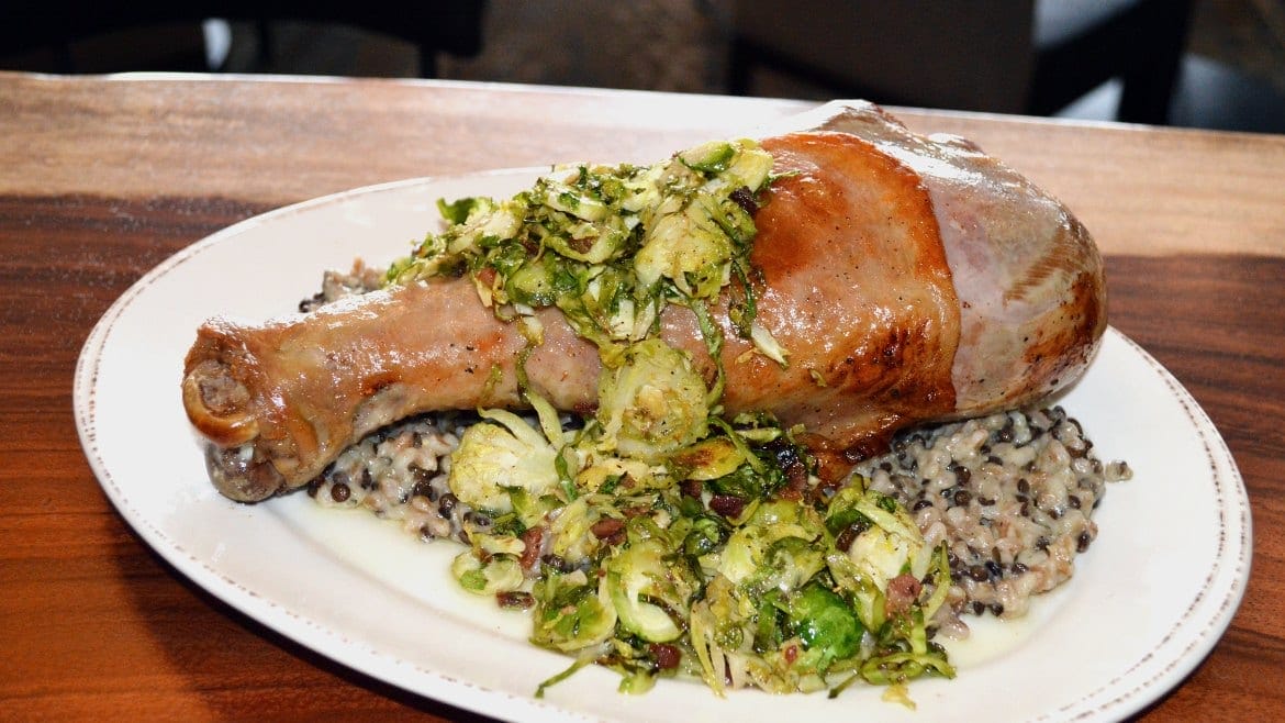 Silo Modern Farmhouse is serving a jumbo turkey leg confit