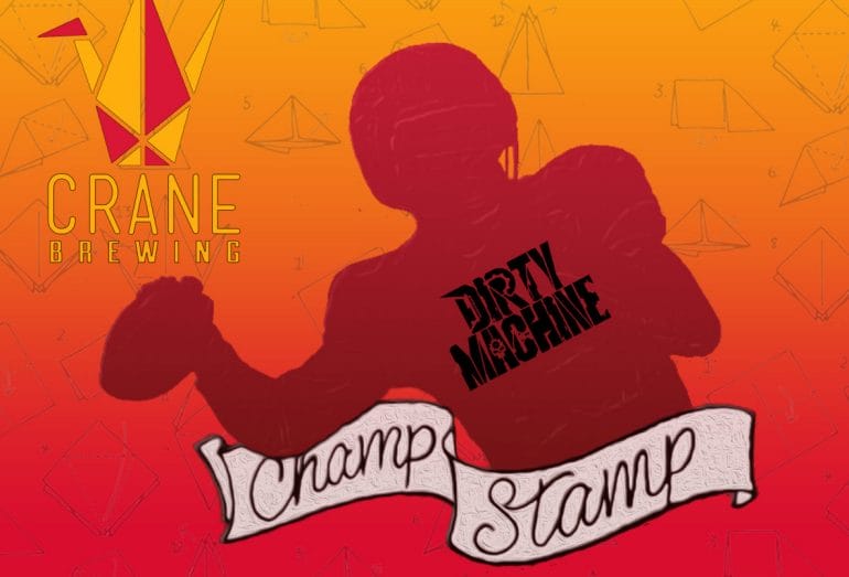 Crane Brewing Company logo with football player throwing a football