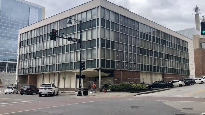 The block southwest of 14th and Baltimore is one of the finalists for the new Waddell & Reed headquarters.