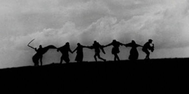 The famous final scene, known as the dance of death, from Ingmar Bergman's 