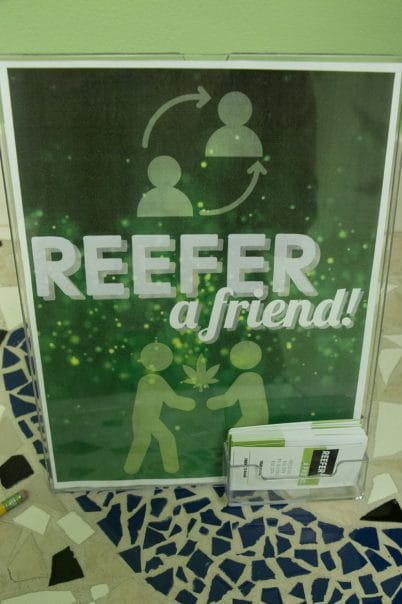 promotional sign at missouri cannabis clinic