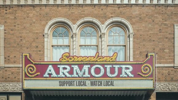 Screenland Armour Movie Theater's marquee