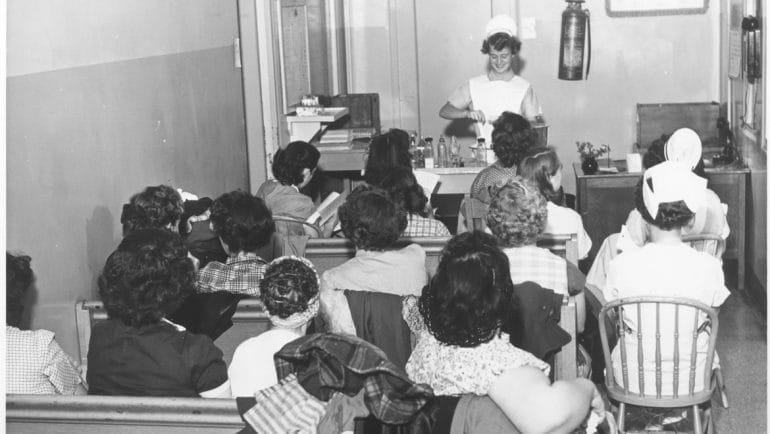 A Kansas City area Nurse Teaching a class