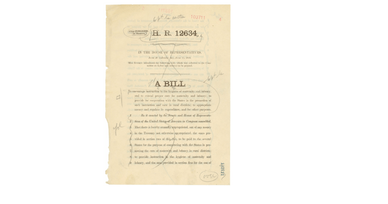 This is bill H.R. 12634, a version of the bill that would become the Sheppard-Towner Maternity and Infancy Protection Act in 1921.
