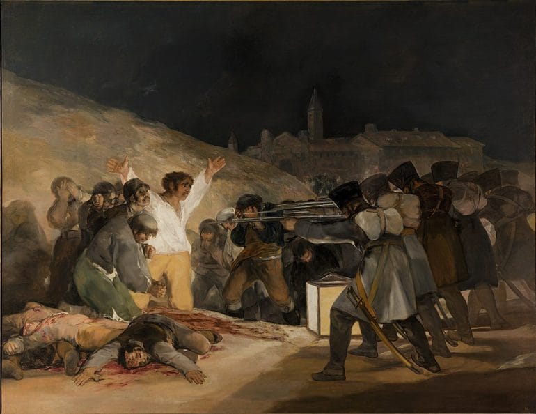 El Tres de Mayo, Francisco de Goya, painting reacts to war