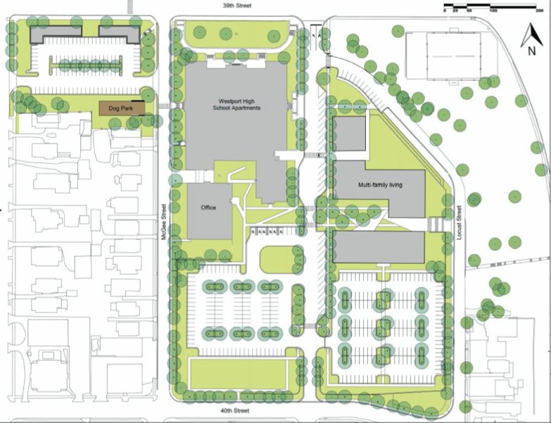 Site plan for Westport High School