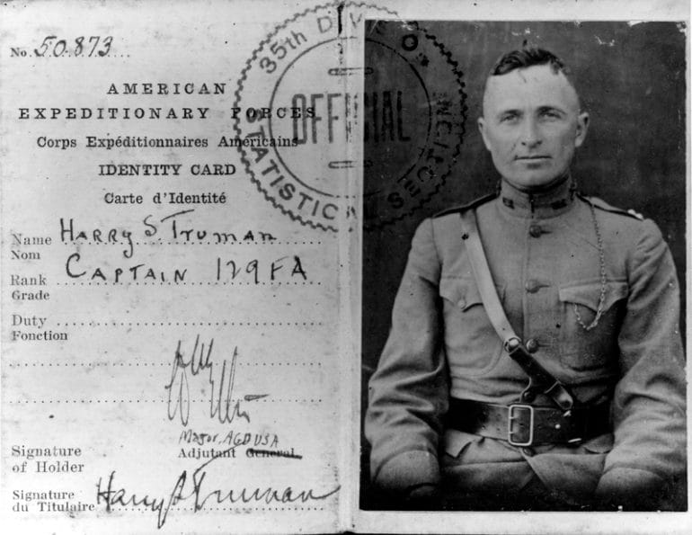 Harry Truman's military ID