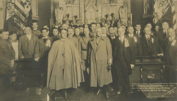 Gen. Armando Diaz of Italy and his staff along with members of the community at Holy Rosary Church in 1921.