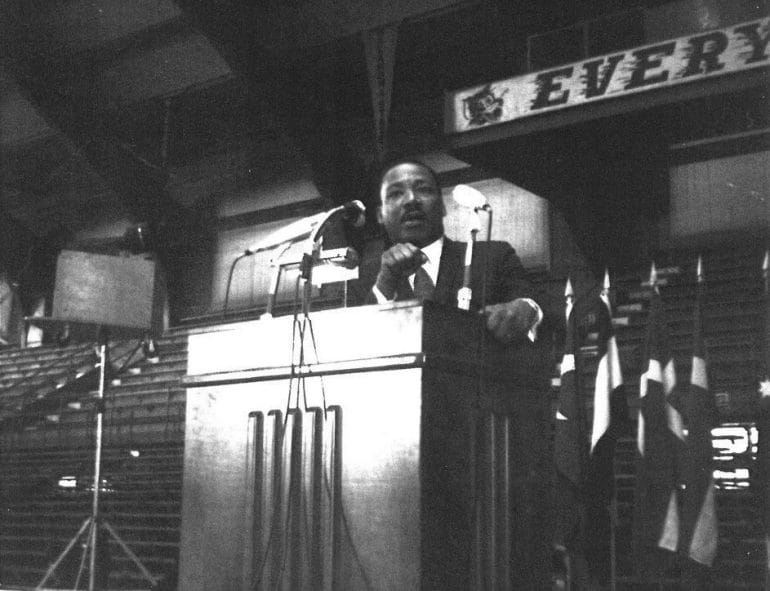 During his January 1968 speech at Kansas State University, Martin Luther King, Jr. continued to criticize the country’s involvement in the Vietnam War.