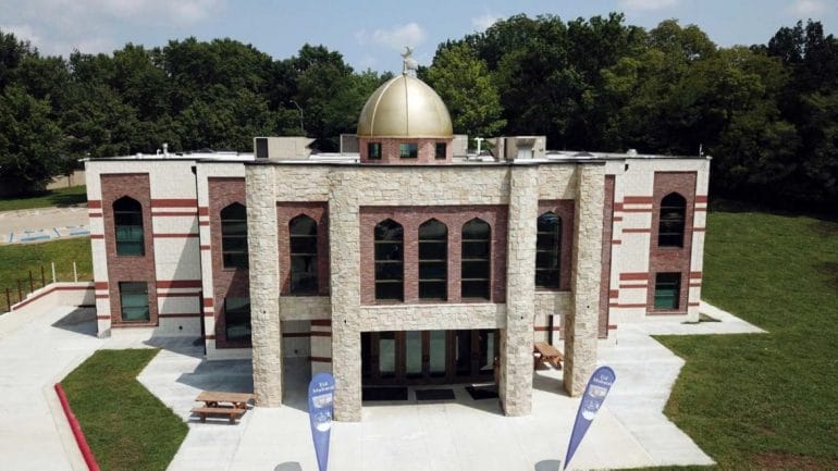 The Main entrance to the Islamic Society of Greater Kansas City.