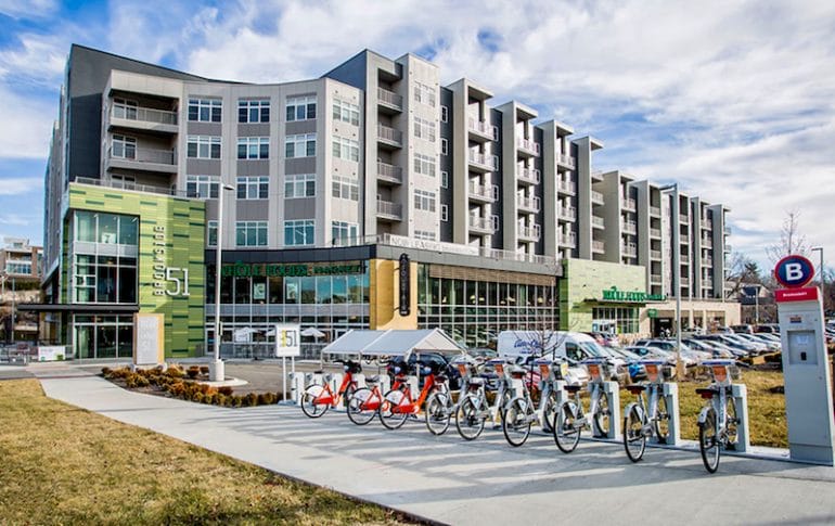 The Brookside 51 apartment and Whole Foods development opened in 2018 near the planned streetcar terminus.