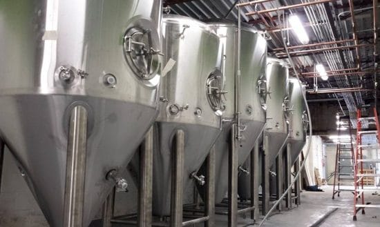 Fermentation tanks at Crane Brewing Co. in Raytown.
