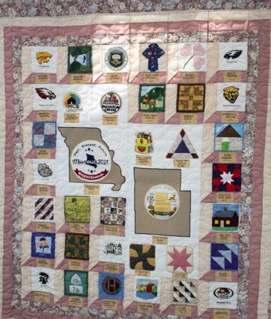 Texas (shown), Ray, Phelps and St. Charles counties took to the project like thread to a bobbin and made entire quilts to represent their counties.