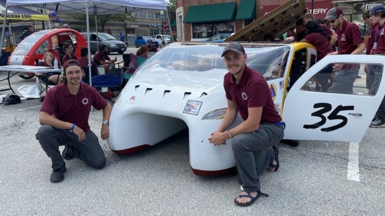 Nick Kopolovic (left) participates in his final American Solar Challenge this week.