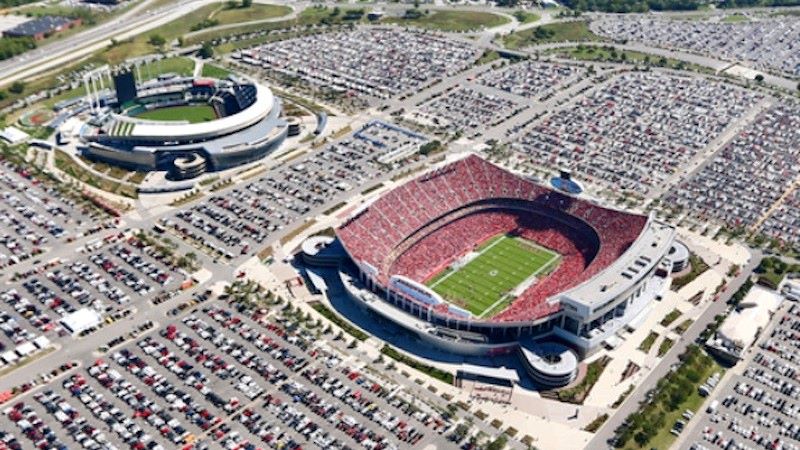 Aerial view of the Truman Sports Complex.