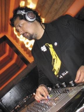 DJ Ray Velasquez in the Cielo DJ booth in New York City. 